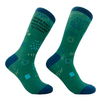 Crazy Dog Women's Some Days I Feel Like Im Surrounded By Idiots Socks Funny Offensive Novelty Footwear