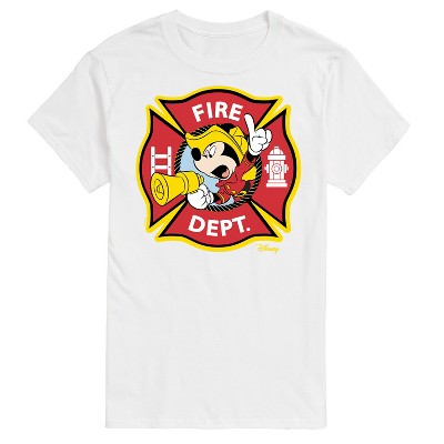 Men's - Disney - Mickey Mouse Fire Department Badge Short Sleeve Graphic T-Shirt