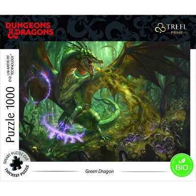 Trefl Dungeon & Dragons The Hunt for the Green Dragon Jigsaw Puzzle - 1000pc: Cardboard, Fantasy Theme, Creative Thinking