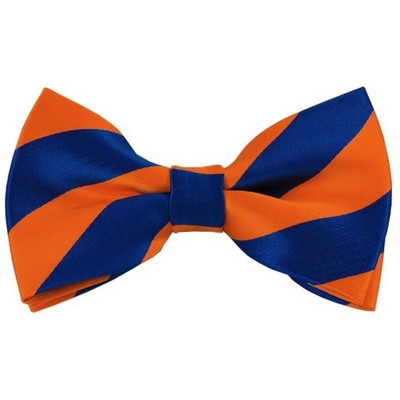 Men's 2.75 W And 4.75 L Inch With Pre-Tied College Stripe Bowtie