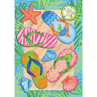 Briarwood Lane Garden Flag 12x18 For Outdoor Tropical Flip Flops Summer For Summer Garden Flag Flags For Outside