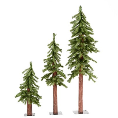 Vickerman Natural Alpine Artificial Christmas Tree Set