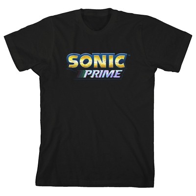 Sonic Prime Logo Crew Neck Short Sleeve Boy's Black T-shirt