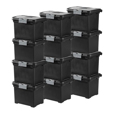 Sterilite Portable Lockable File Box w/ Extra Compartment & Handle