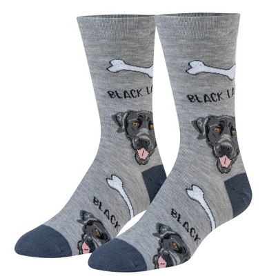 Crazy Socks, Black Lab, Funny Novelty Socks, Medium
