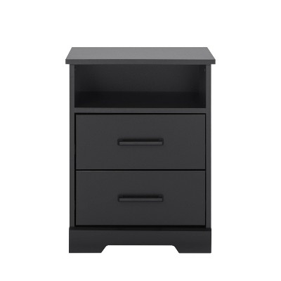 Prepac Rustic Ridge Farmhouse Nightstand with 2 Drawers and Open Shelf