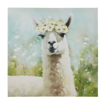 DSVIMOY Llama Canvas Wall Art for Hallway Office Wall Decor, Multicolored, 16"*16"*1"