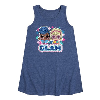 Girls' - LOL Surprise! - Glam Stars Independent Queen & Go-Go Girl Graphic Sleeveless Aline Dress