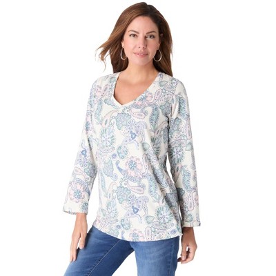Roaman's Ultimate Long Sleeve V Neck Tee