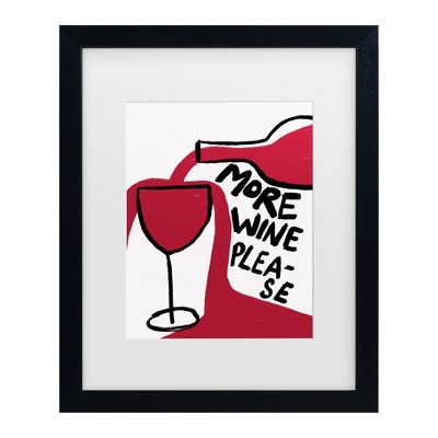 Trademark Fine Art - Athene Fritsch  More Wine Please Matted Framed Art