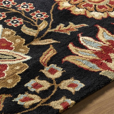 Hauteloom Heaters Black Floral Wool Carpet