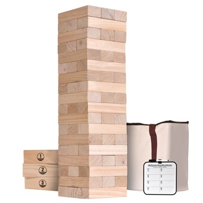 GoSports Toppling Tower - Giant Wooden Stacking Games - Stacks Up to 5 ft