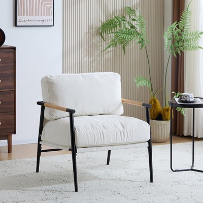Modern Accent Chair, Upholstered Armchair Leisure Chair for Cozy Living Room, Bedroom, or Office Seating -Frevyn