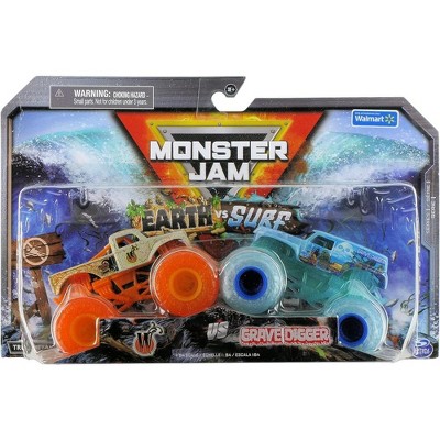 Monster jam Earth vs Surf  2 set 1:64 scale