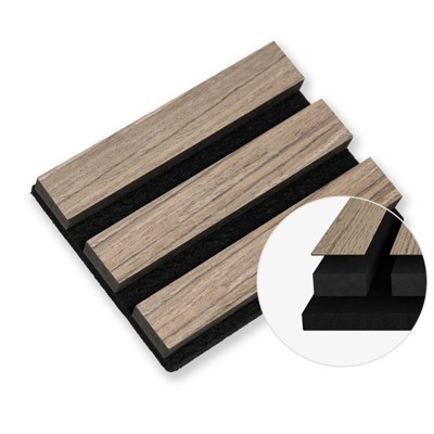 SMARTSTANDARD 5.91 in. x 4.72 in. x 0.9 in. Slat Wood Acoustic Sound Absorbing 3D Decorative Wall Paneling,1-Pack, Sample Only