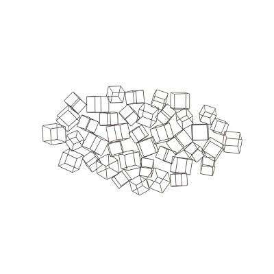 Metal Geometric 3D Square Wall Decor Black - Olivia & May