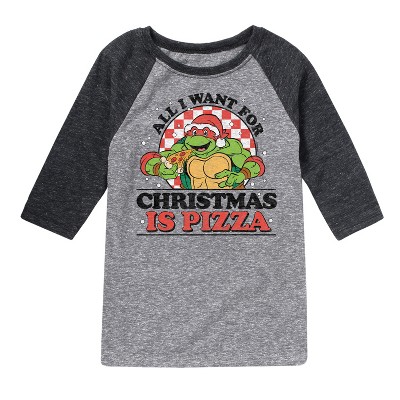 Boys' - Teenage Mutant Ninja Turtles - All I Want For Christmas Raglan Graphic T-Shirt