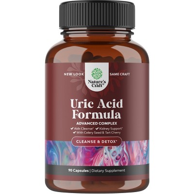 Uric Acid Capsules, Joint Support Supplement and Detox Cleanse with Tart Cherry Extract, Nature's Craft, 60, 90 or 120ct