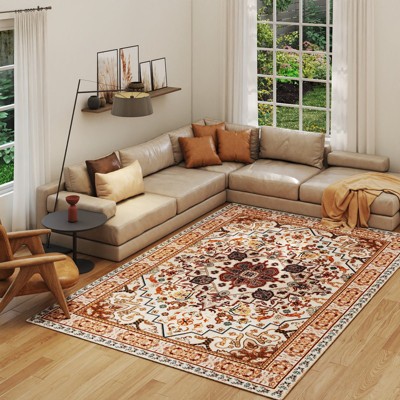 LOVEVOOK 5x7 Feet Vintage Area Rugs, Non-Slip Abstract Rug for Living Room Bedroom, Print Carpet for Kitchen Dinning Room Office Home Decor