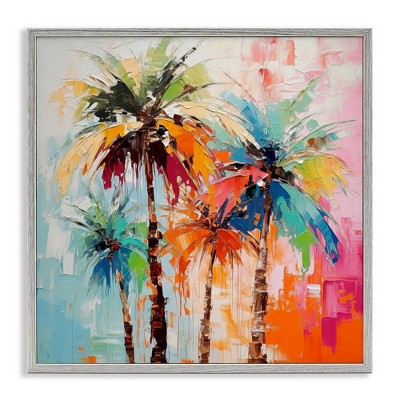 Stupell Industries Abstract Palm Tree Painting Black Framed Giclee Art