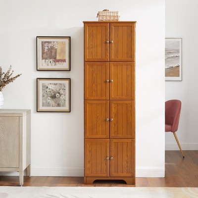 Bella Depot Freestanding 72.4" Tall Storage Cabinet Tall Storage Cabinet with 8 Doors and 4 Shelves