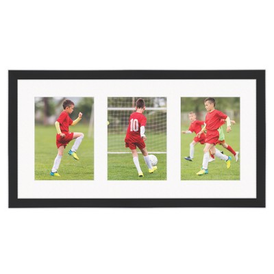 Courtside Market Classic Hues Portrait Frame Collection Black 10"x20" 3-5x7 Openings