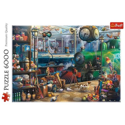 Trefl Train Station 6000pc Puzzle: Creative Thinking Jigsaw, Cardboard, Travel Theme