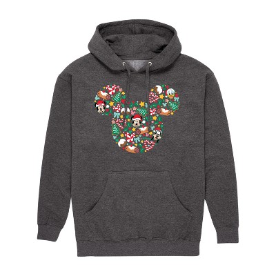 Men's - Disney - Mickey Mouse Silhouette Christmas Graphic Fleece Pullover Hoodie