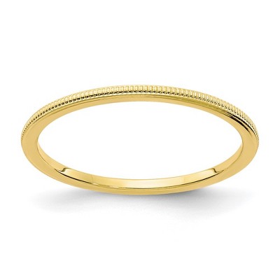 Black Bow Jewelry 1.2mm 10k Yellow Gold Milgrain Stackable Band