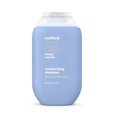 Method Simply Nourish Moisturizing Shampoo - Sulfate & Silicone Free - Travel Size - 3.4 fl oz