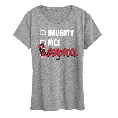 Women's - Marvel - Naughty Nice Deadpool Short Sleeve Graphic T-Shirt