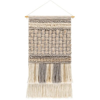 Livabliss Cordoba 32"H x 19"W Modern Khaki Wall Tapestries