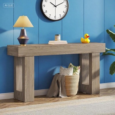 KTMBDW 63-Inch Long Console Table, Narrow Sofa Table Behind The Couch, Farmhouse Console Table for Living Room, Entryway, Hallway