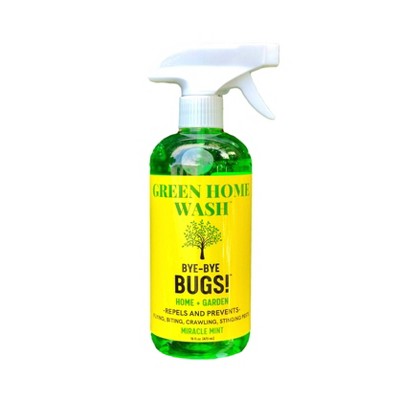 Green Home Wash Bye-Bye Bugs Home + Garden Miracle Mint Insecticide 16oz: Repels Crawling Pests, Safe for Indoor Use