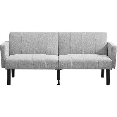 75.5” Linen Flannel Convertible Sofa Bed, 3-Position Adjustable Recliner with Solid Wood Legs, 700lbs Capacity, Off-Floor Design for Living Room