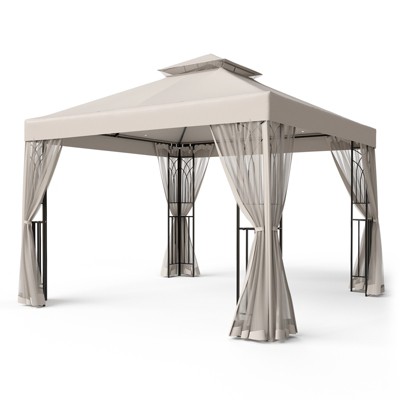EAGLE PEAK 10'x10'Double Roof Outdoor Patio Gazebo with Mesh Netting