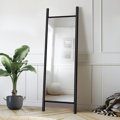 Dovelina Wood Frame Rectangle Full Length Mirror Leaning Mirror