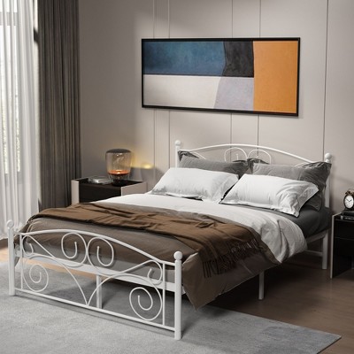 CAVINAS Twin/Queen/Full Size Upholstered Bed Frame,Modern Platform Bedframe for Living Room,Slatted Platform Foundation,No Box Spring Needed