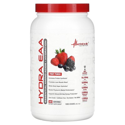 Metabolic Nutrition Hydra EAA, 1000g of Essential Amino Acids + Hydration, EAAs, BCAAs, Glutamine, Electorlytes, Coconut Water & Glycerol, Amazing
