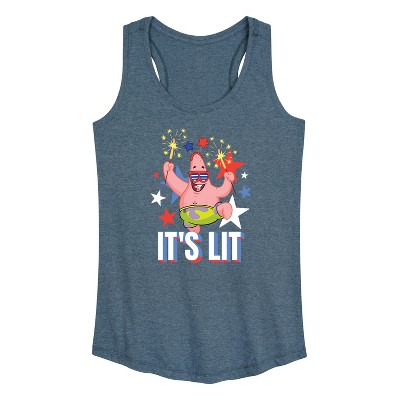 Women's - SpongeBob SquarePants - Lit Fireworks Patrick Graphic Racerback Tank