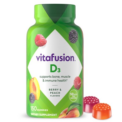 Vitafusion Vitamin D3 Gummy Vitamins - Peach, Blackberry and Strawberry Flavored - 150ct