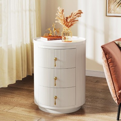 Tribesigns No Assembly 3-Drawer Nightstand, White