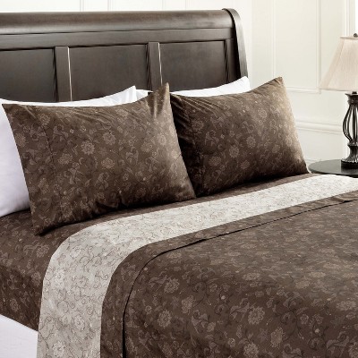 Chanasya Floral Print Microfiber Sheet Set