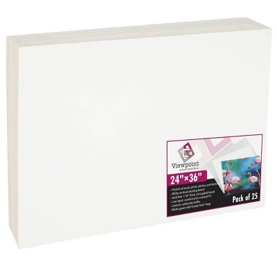 Viewpoint Foam Backing Assorted 1/8 in Thick 25-Pack, Acid-Free Pre-Cut Picture Frame Backing Board, Assorted Size Mat Board Sheets, WhitePolystyrene