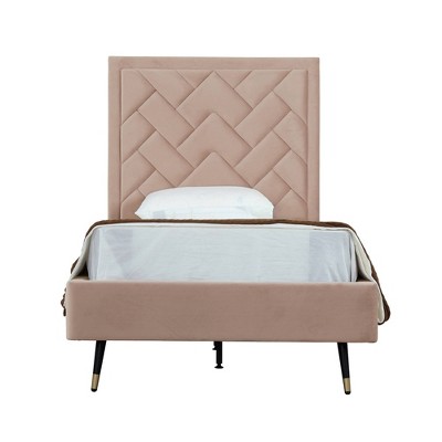 Manhattan Comfort Crosby Modern Velvet Upholstered Bed