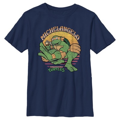 Boy's Teenage Mutant Ninja Turtles Distressed Michelangelo in Action T-Shirt