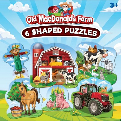 MasterPieces Old MacDonald's Farm 6-Pack Mini Educational Farm Animal Puzzles for Kids