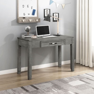 PAGED Computer Desk Simple Office Desk with 2 Storage Drawers and Faux Marble Top, Wooden Home Writing Desk for Study, Office