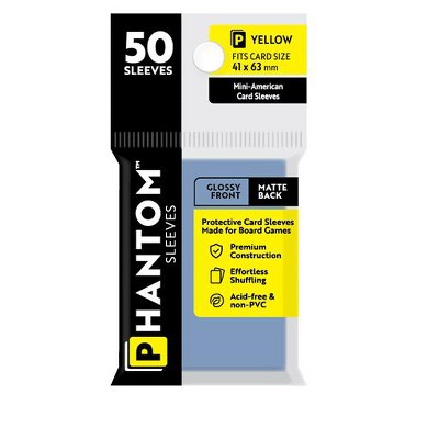 Phantom Sleeves: "Yellow Size" (41mm x 63mm) - Gloss/Matte (50) (Compatible with: Mini-American Card Sleeves)