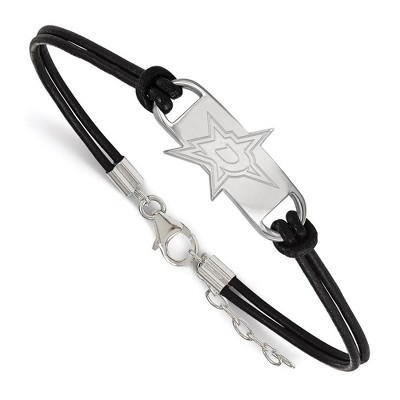 Black Bow Jewelry Sterling Silver Dallas Stars NHL Charm Bracelet 7 Inch